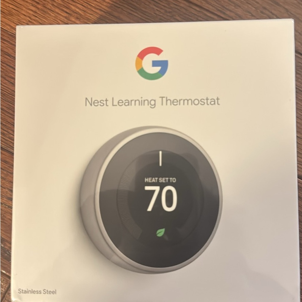 BRAND NEW NEVER OPENED! Google Smart Thermostat in Stainless Steel